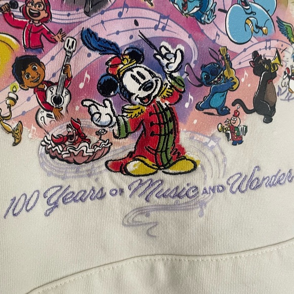 Disney 100 years of music and wonder Hoodie with Colorful Graphic Sz XS - Picture 3 of 8